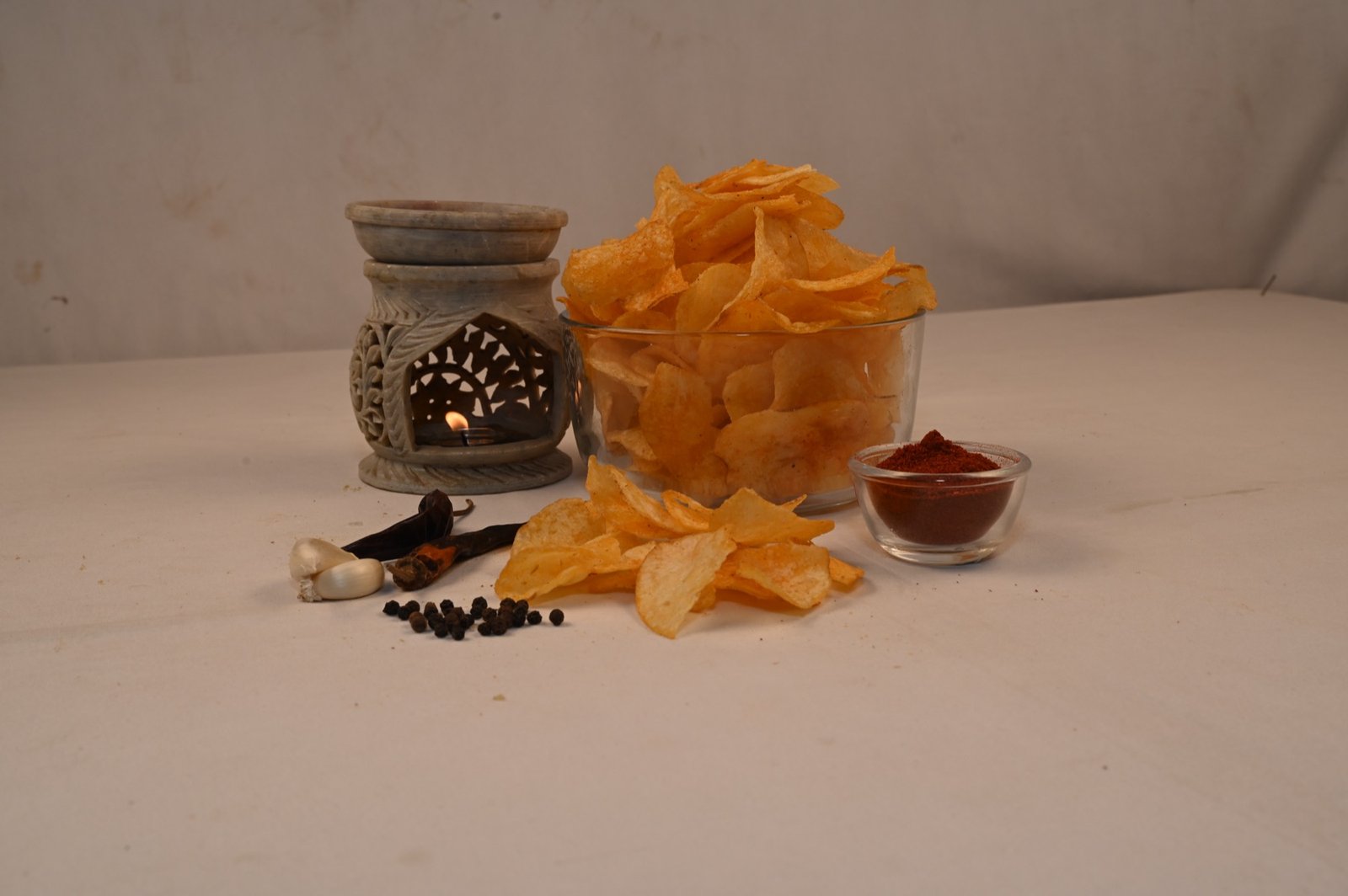 Sena Foods Peri Peri Crisps served with aromatic spices
